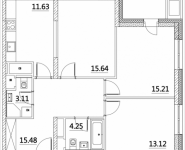 3-комнатная квартира площадью 81.01 кв.м, Лазоревый пр., 3 | цена 17 563 535 руб. | www.metrprice.ru