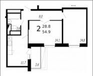 2-комнатная квартира площадью 54 кв.м, Колпакова ул., 44 | цена 4 710 277 руб. | www.metrprice.ru