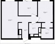 2-комнатная квартира площадью 57.52 кв.м, Заречная, 4Бс3 | цена 12 792 448 руб. | www.metrprice.ru