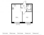 1-комнатная квартира площадью 39.4 кв.м,  | цена 4 503 420 руб. | www.metrprice.ru