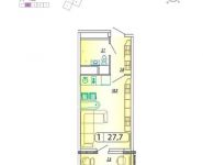 1-комнатная квартира площадью 27.7 кв.м, | цена 2 548 400 руб. | www.metrprice.ru