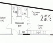 2-комнатная квартира площадью 56 кв.м, улица Толбухина, 22А | цена 4 822 400 руб. | www.metrprice.ru