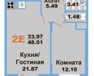 2-комнатная квартира площадью 48.1 кв.м, переулок Рупасовский 2-й, д.1к1 | цена 4 900 000 руб. | www.metrprice.ru