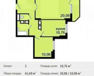 2-комнатная квартира площадью 61.7 кв.м, Набережная ул., 35 | цена 5 552 100 руб. | www.metrprice.ru