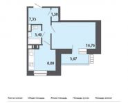 1-комнатная квартира площадью 39.3 кв.м,  | цена 2 495 550 руб. | www.metrprice.ru
