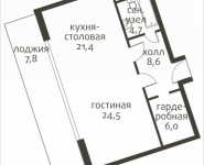 1-комнатная квартира площадью 69.2 кв.м, Ефремова, вл.12 | цена 45 036 746 руб. | www.metrprice.ru