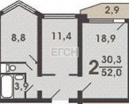 2-комнатная квартира площадью 52 кв.м, Фестивальная ул., 22К4 | цена 10 700 000 руб. | www.metrprice.ru