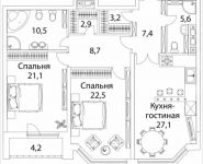 2-комнатная квартира площадью 117 кв.м, Погодинская улица, 4 | цена 90 497 220 руб. | www.metrprice.ru