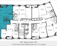 3-комнатная квартира площадью 108.35 кв.м, Вавилова, 69 | цена 19 503 000 руб. | www.metrprice.ru