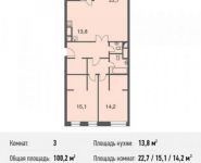 3-комнатная квартира площадью 100.2 кв.м, Маломосковская ул., 14С1 | цена 22 745 400 руб. | www.metrprice.ru