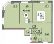 2-комнатная квартира площадью 66.4 кв.м, Ленинский проспект, 18 | цена 6 938 800 руб. | www.metrprice.ru