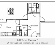 2-комнатная квартира площадью 60.86 кв.м, 2-я Муравская, корп.8 | цена 6 936 214 руб. | www.metrprice.ru