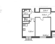 2-комнатная квартира площадью 65.2 кв.м, Софьи Ковалевской ул, 20 | цена 11 025 320 руб. | www.metrprice.ru