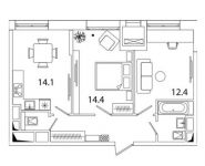 2-комнатная квартира площадью 54.2 кв.м, Рязанский проспект, 2 | цена 8 693 409 руб. | www.metrprice.ru