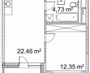 1-комнатная квартира площадью 41.2 кв.м, Лазоревый пр., 3 | цена 9 630 623 руб. | www.metrprice.ru
