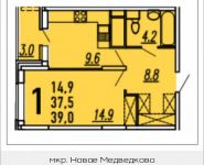 1-комнатная квартира площадью 39 кв.м, проспект Астрахова, 2 | цена 3 270 813 руб. | www.metrprice.ru