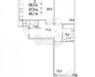 2-комнатная квартира площадью 67.9 кв.м,  | цена 13 800 000 руб. | www.metrprice.ru