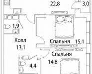 3-комнатная квартира площадью 75 кв.м, Юго-Восточный административный округ, район Лефортово, жилой квартал Символ, к4 | цена 15 238 800 руб. | www.metrprice.ru