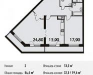 2-комнатная квартира площадью 84.6 кв.м, Нагатинский 1-й пр., 11 | цена 18 457 215 руб. | www.metrprice.ru