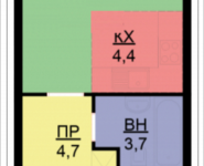 1-комнатная квартира площадью 24.6 кв.м, Бачуринская, корп.4 | цена 2 976 600 руб. | www.metrprice.ru