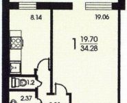 1-комнатная квартира площадью 36.5 кв.м, Нахимовский проспект, 9к1 | цена 8 550 000 руб. | www.metrprice.ru