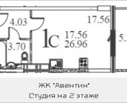 1-комнатная квартира площадью 27 кв.м, Железнодорожная ул. | цена 2 003 910 руб. | www.metrprice.ru