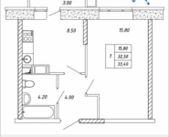 1-комнатная квартира площадью 33.4 кв.м, Дружбы, корп.36 | цена 3 340 000 руб. | www.metrprice.ru