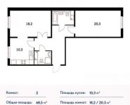 2-комнатная квартира площадью 3 кв.м, Варшавское ш., 141 | цена 9 179 000 руб. | www.metrprice.ru