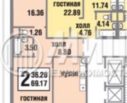 1-комнатная квартира площадью 44 кв.м в ЖК "Коммунарка 7.2", Лазурная ул., 14 | цена 5 650 000 руб. | www.metrprice.ru