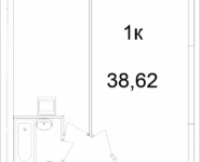 1-комнатная квартира площадью 38.62 кв.м, Ясная, 8, корп.7 | цена 2 825 358 руб. | www.metrprice.ru