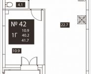 1-комнатная квартира площадью 41.7 кв.м, Ивановская улица, 19/21 | цена 14 595 000 руб. | www.metrprice.ru