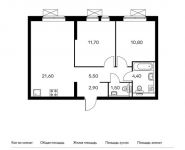 2-комнатная квартира площадью 58.4 кв.м,  | цена 7 159 840 руб. | www.metrprice.ru