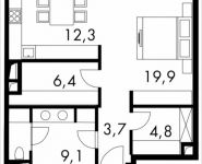 1-комнатная квартира площадью 57.14 кв.м в МФК "Balchug Residence", Садовническая, к5вл31, корп.4 | цена 29 927 360 руб. | www.metrprice.ru