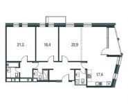 4-комнатная квартира площадью 121.5 кв.м в ЖК "AFI Residence. Павелецкая",  | цена 30 185 282 руб. | www.metrprice.ru