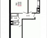 2-комнатная квартира площадью 60 кв.м, Железнодорожный пр., 15 | цена 4 041 920 руб. | www.metrprice.ru