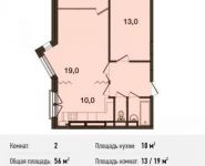 2-комнатная квартира площадью 56 кв.м, Ивановская ул., 1 | цена 4 536 000 руб. | www.metrprice.ru