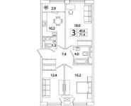 3-комнатная квартира площадью 71.4 кв.м, Рязанский пр-кт, 2 | цена 11 921 872 руб. | www.metrprice.ru