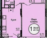 1-комнатная квартира площадью 41 кв.м, Набережная ул., 27 | цена 3 950 000 руб. | www.metrprice.ru