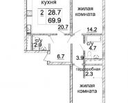 2-комнатная квартира площадью 70.5 кв.м, ул Архитектора Щусева, д. 2к 1 | цена 16 567 500 руб. | www.metrprice.ru
