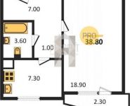 1-комнатная квартира площадью 38.8 кв.м, 5-я Кожуховская улица, 11 | цена 4 463 940 руб. | www.metrprice.ru