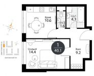 1-комнатная квартира площадью 40.1 кв.м, Дмитровское шоссе, 107к3 | цена 5 354 116 руб. | www.metrprice.ru