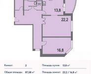 2-комнатная квартира площадью 87 кв.м, Родионова ул., 4 | цена 7 006 400 руб. | www.metrprice.ru