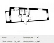 1-комнатная квартира площадью 39.2 кв.м, Фруктовая ул., 1К1 | цена 4 477 675 руб. | www.metrprice.ru