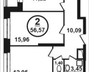 2-комнатная квартира площадью 56.6 кв.м, Петра Алексеева ул., 12АС4 | цена 9 838 180 руб. | www.metrprice.ru