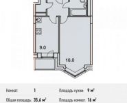 1-комнатная квартира площадью 35.6 кв.м, Потаповская Роща ул., 1К1 | цена 4 770 400 руб. | www.metrprice.ru