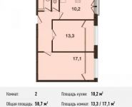 2-комнатная квартира площадью 58.7 кв.м, Ивановская ул., 1 | цена 4 696 000 руб. | www.metrprice.ru