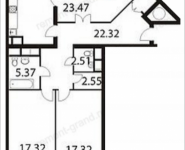 3-комнатная квартира площадью 108.5 кв.м, 1-й Нагатинский пр-д, корп.204-205 | цена 20 640 888 руб. | www.metrprice.ru