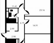 3-комнатная квартира площадью 87.38 кв.м, Новоалексеевская, 16с7 | цена 17 957 060 руб. | www.metrprice.ru