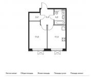 1-комнатная квартира площадью 34.5 кв.м,  | цена 5 178 450 руб. | www.metrprice.ru