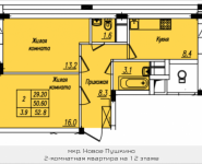 2-комнатная квартира площадью 52.8 кв.м, Просвещения | цена 3 576 800 руб. | www.metrprice.ru